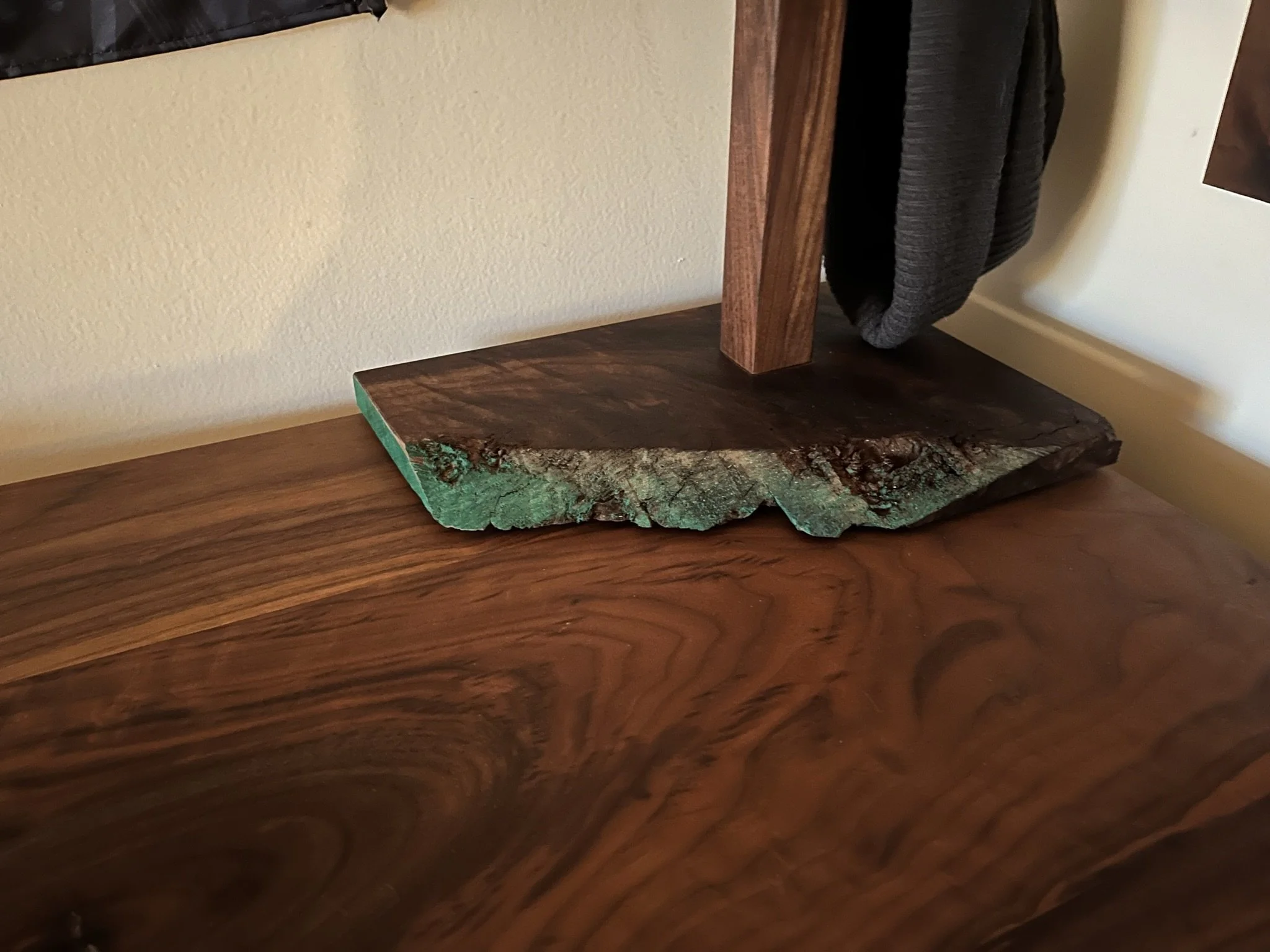 Walnut hat rack