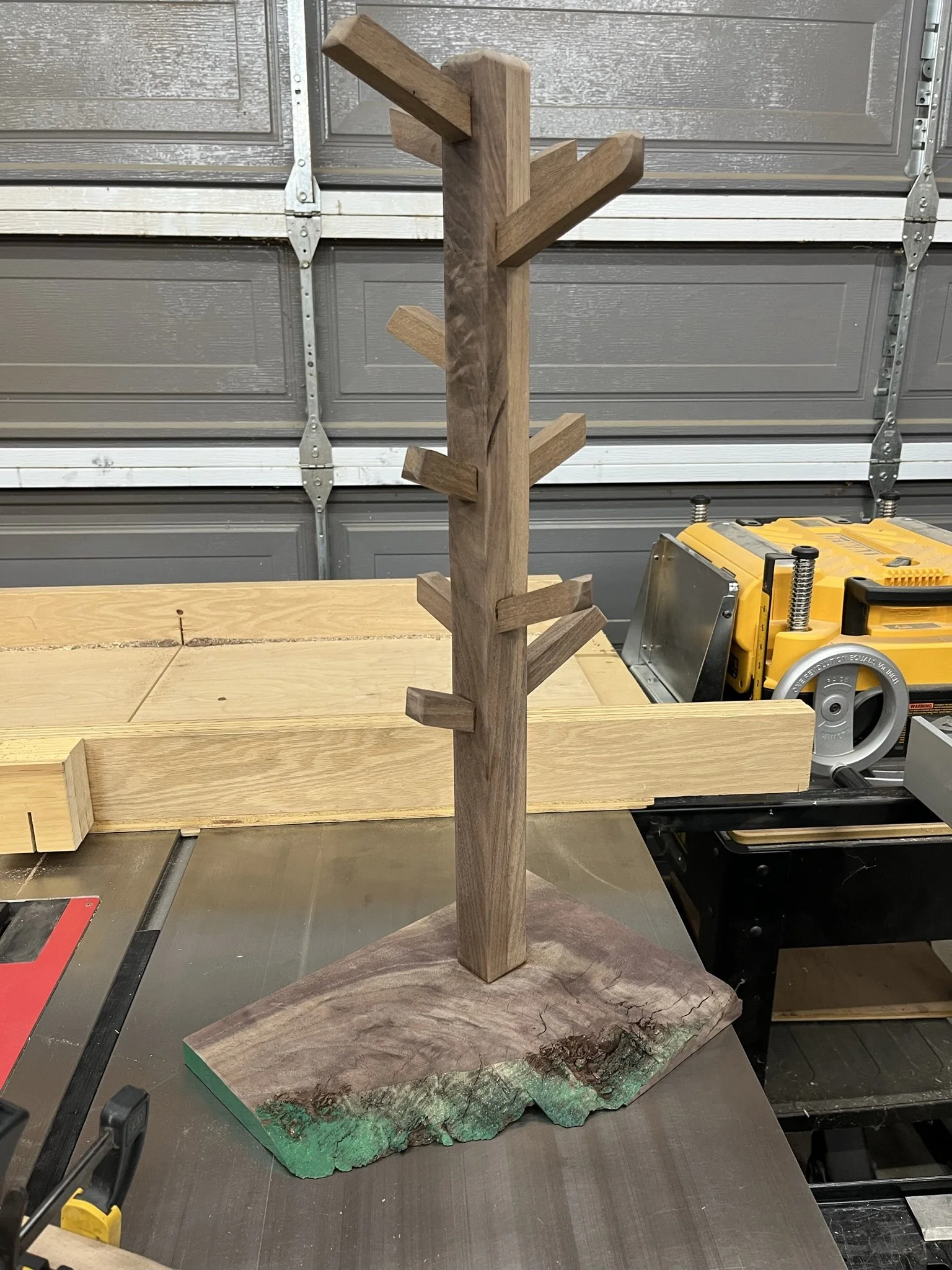 Walnut hat rack