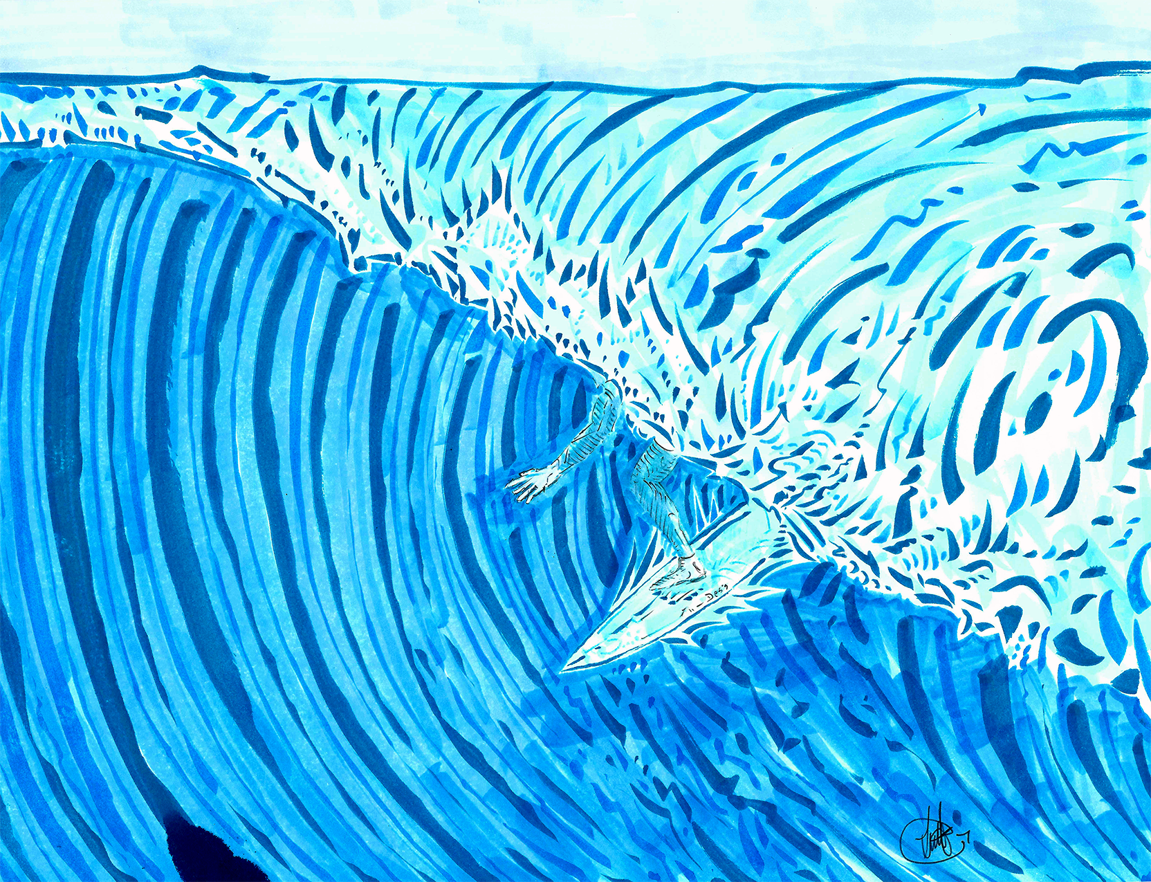 Lutha Oceania 82525 Japanese ink and brush on paper.