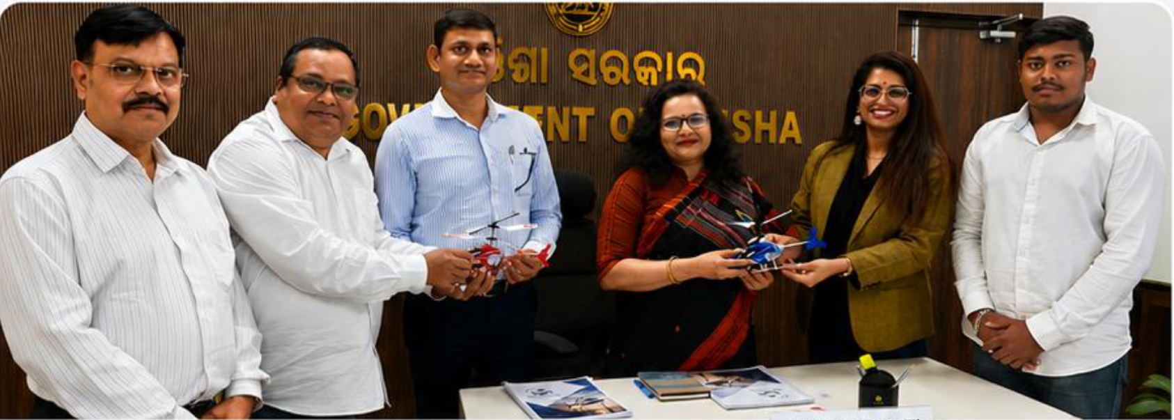 Air Utkal directors presenting a model helicopter to the Hon'ble Chief Secretary, Odisha