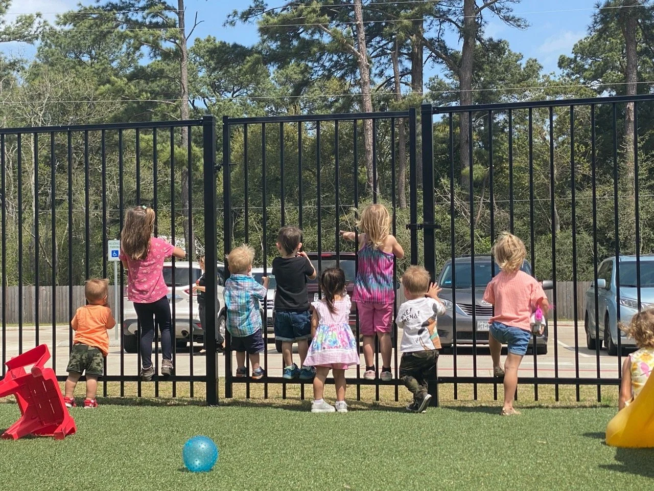 kids playing fence