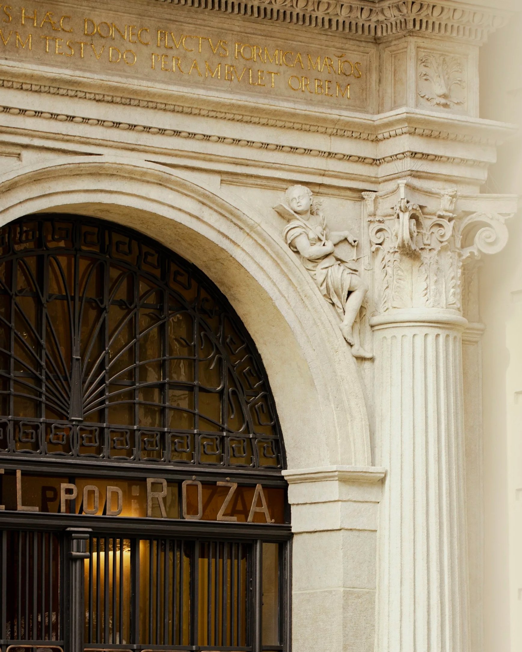 Entrance to Hotel Pod Różą in Kraków.