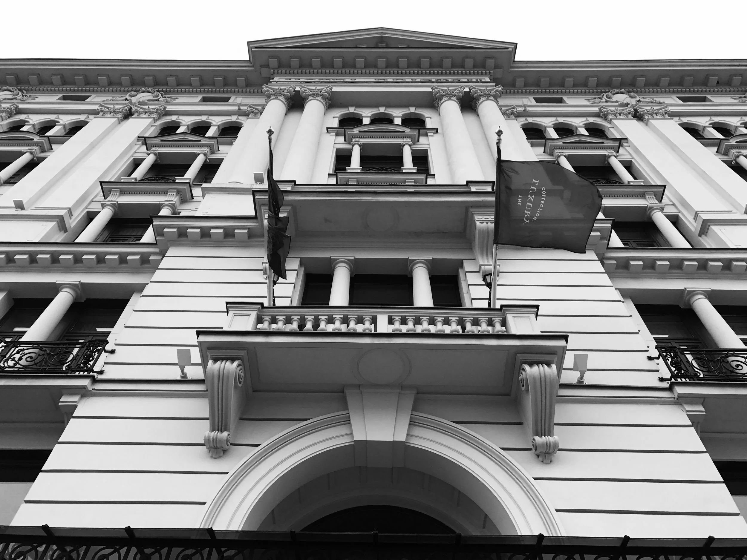 Facade of Hotel Bristol in Warsaw.