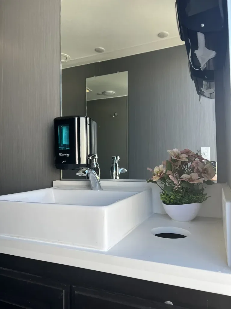 Two Stall Restroom Trailer Interior