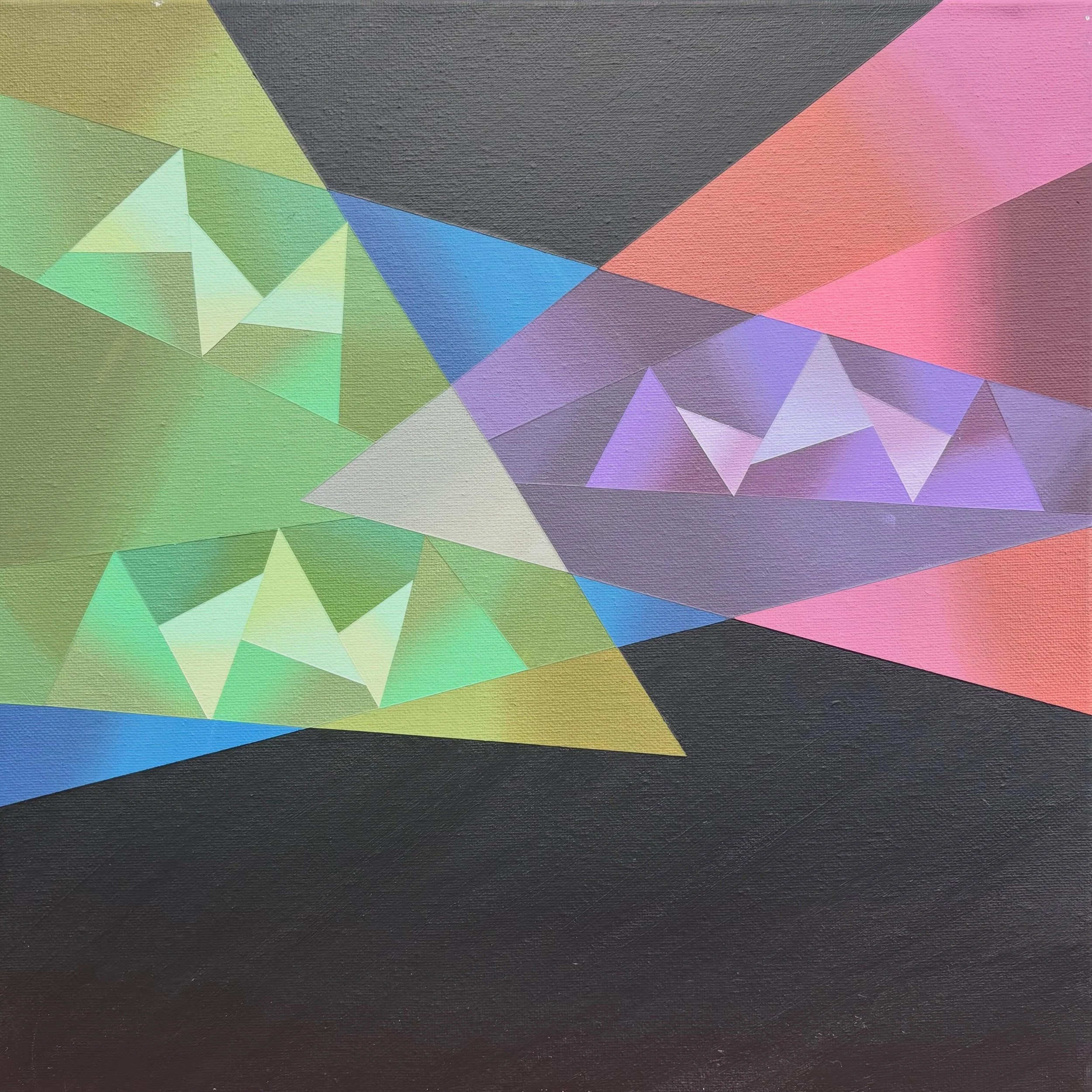 Merge No. 2 was a happy experiment with primary and secondary colors. #geometricabstraction #geometric #artwork #art #artist