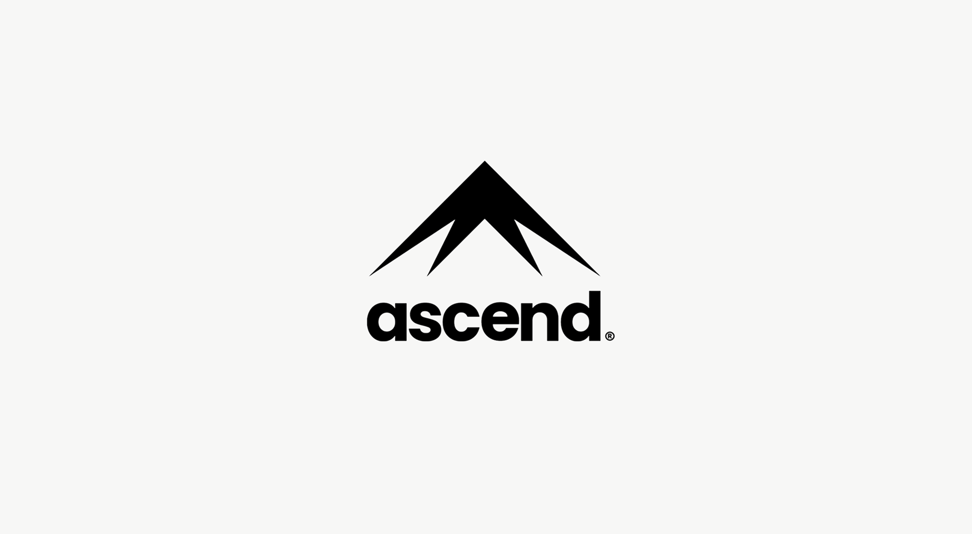 Ascend logo with a stylized black mountain peak above the brand name