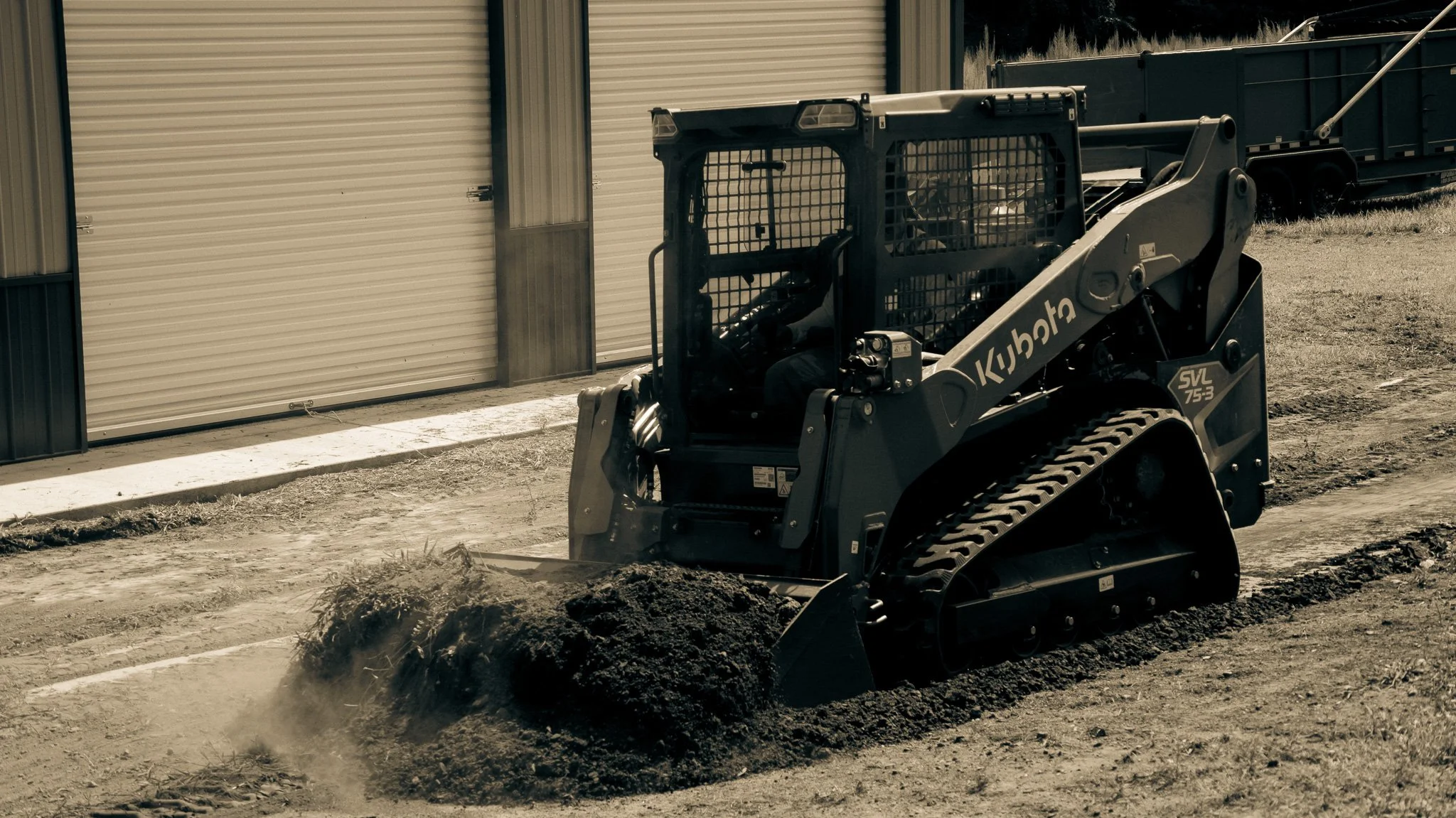 Grading demolition gravel skid steer work near me civil engineering retaining wall