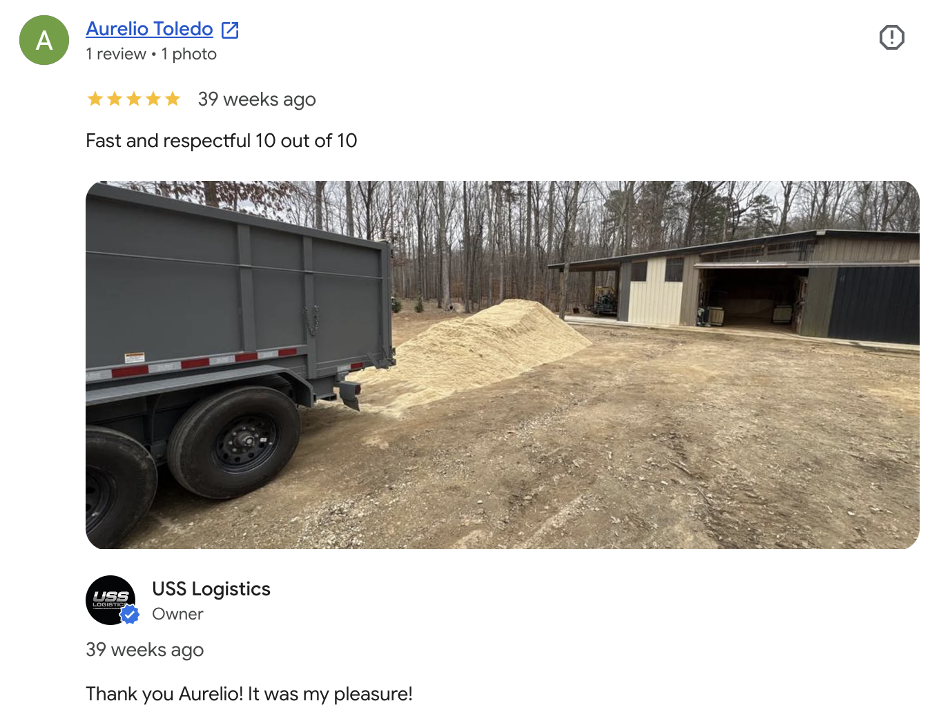 USS Logistics land clearing, grading, gravel driveways, retaining walls and site development in Winston Salem, NC.