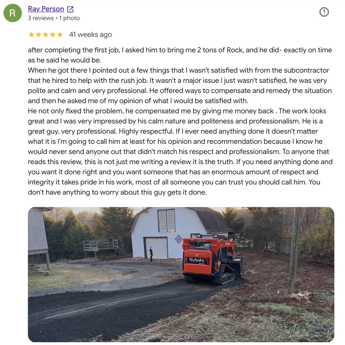USS Logistics land clearing, grading, gravel driveways, retaining walls and site development in Winston Salem, NC.