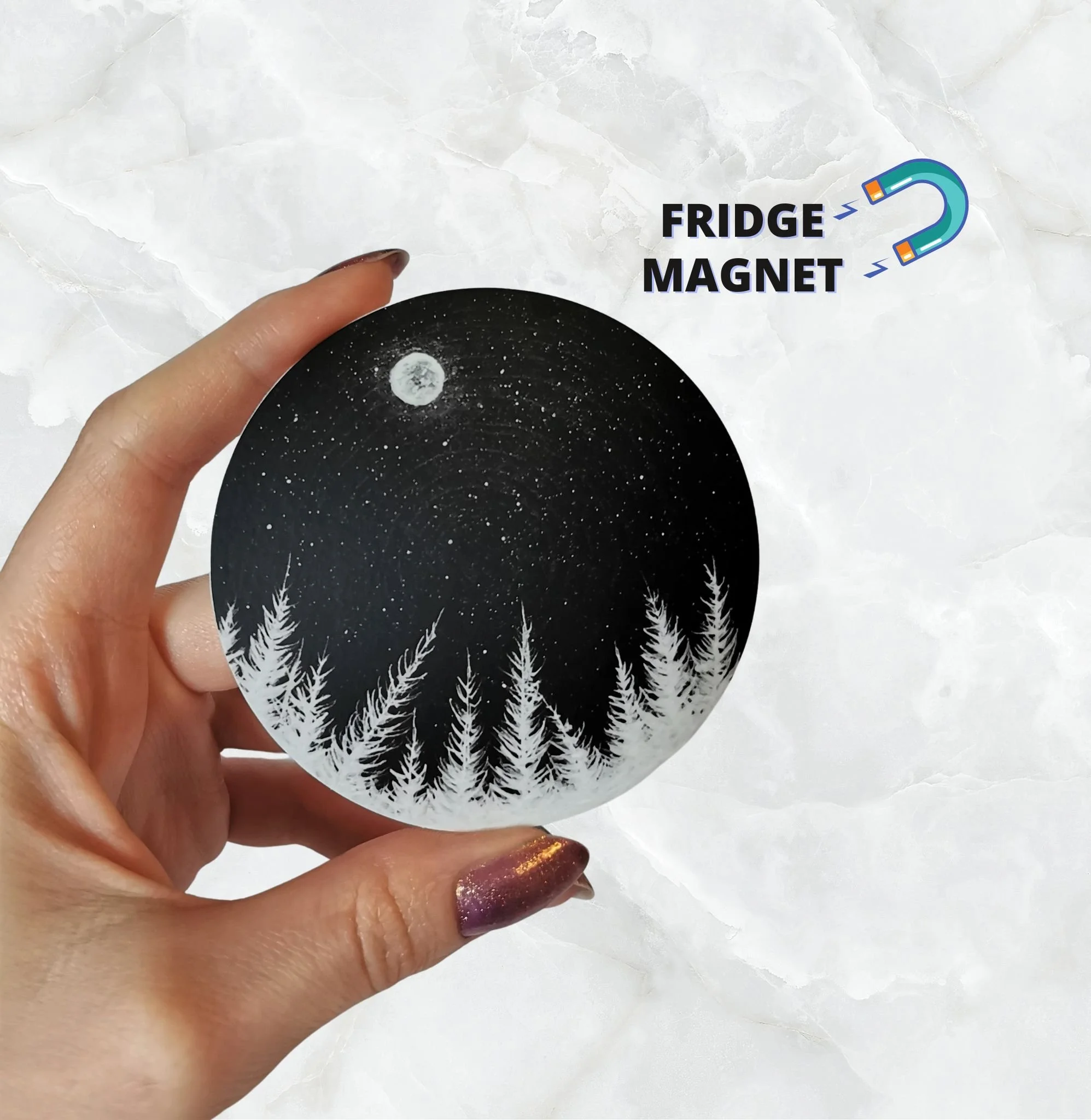 Black & White Forest Fridge Magnet