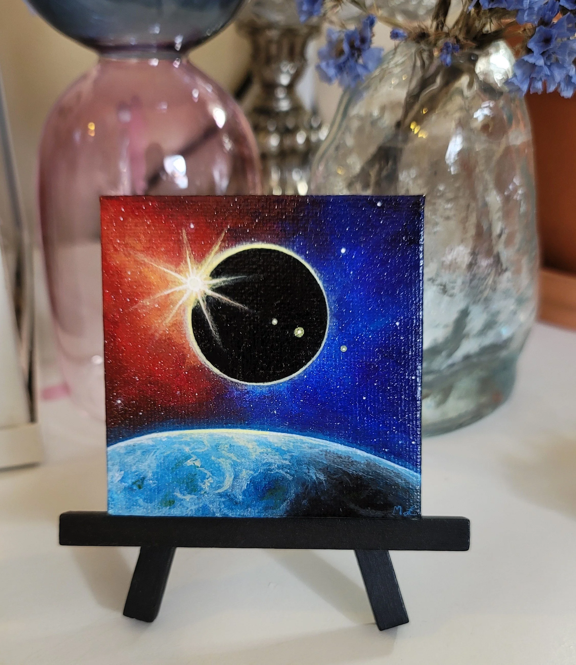 "Eclipsed" 3x3 Inch Painting