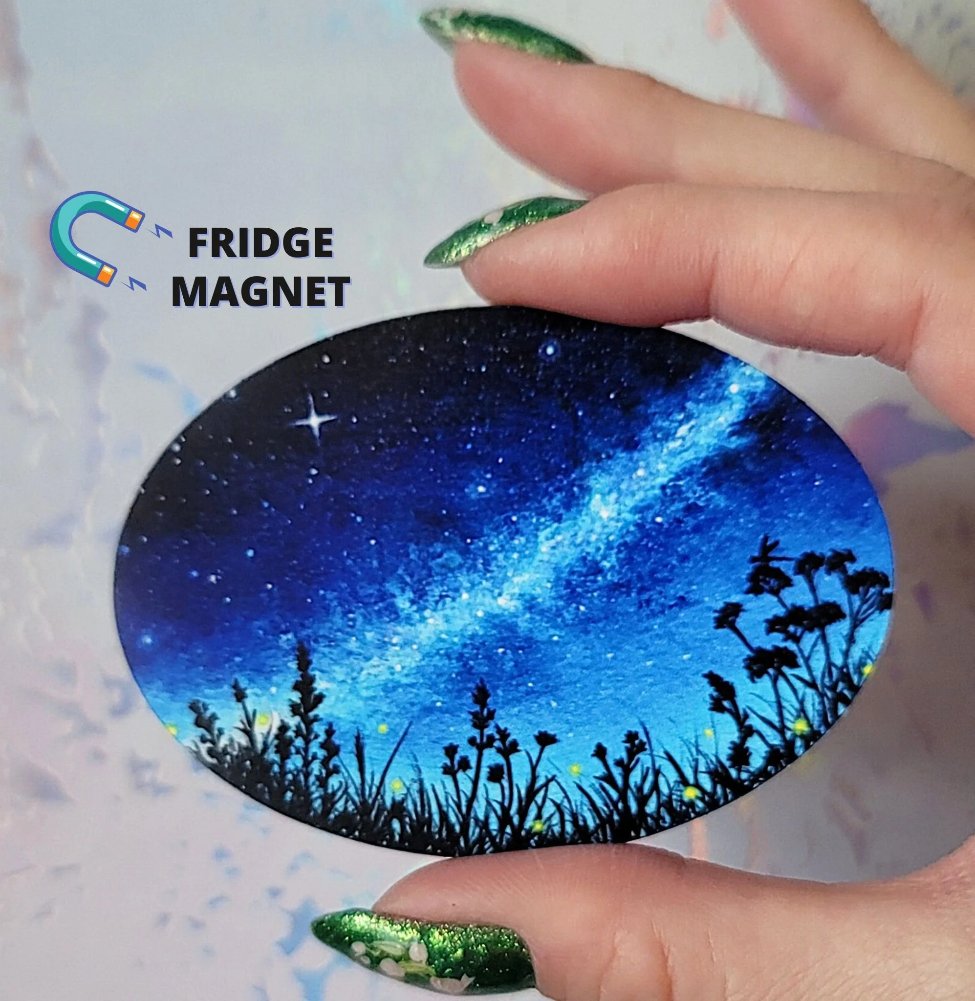 Field Of Fireflies Oval Magnet