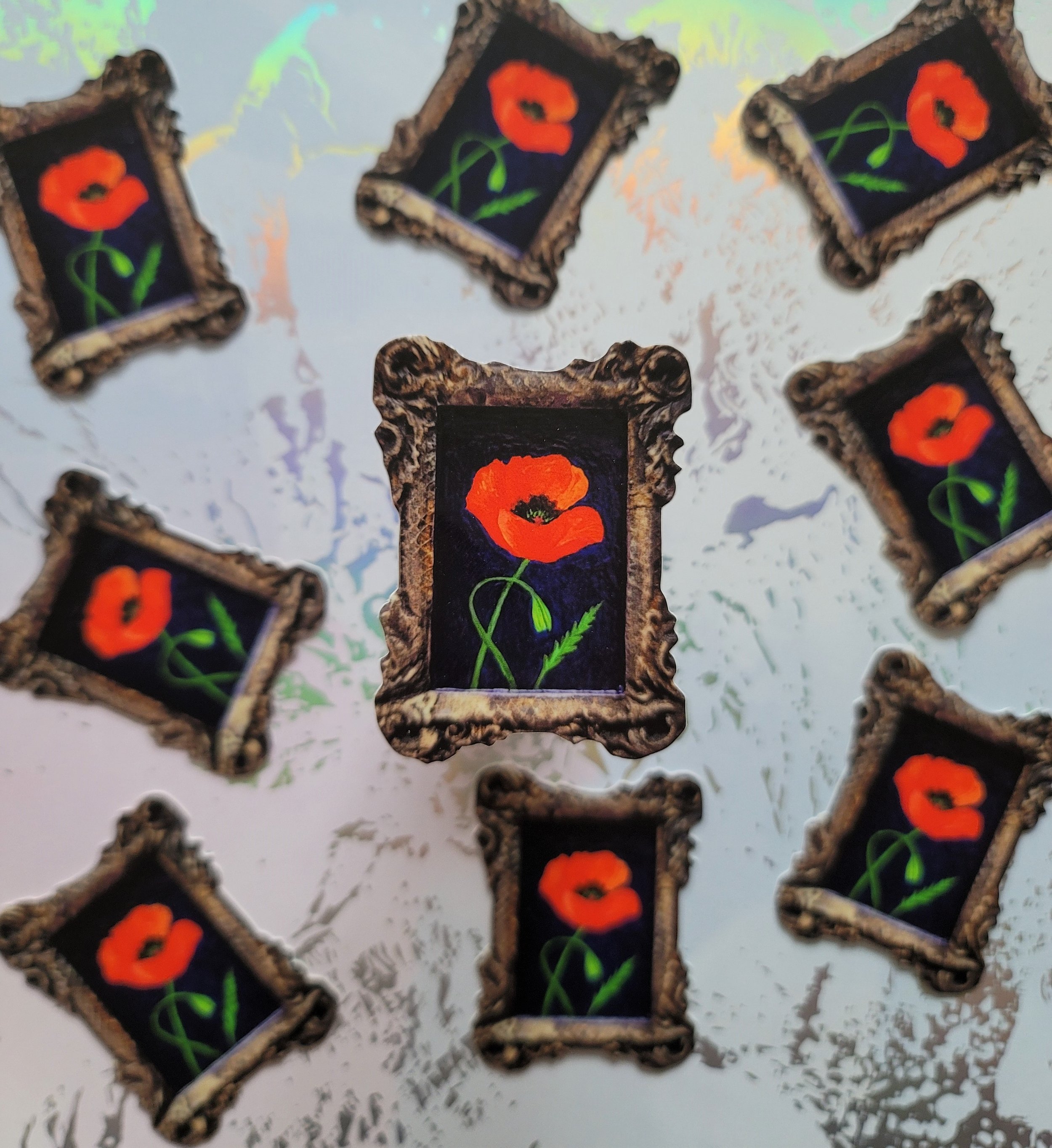 Framed Poppy Sticker