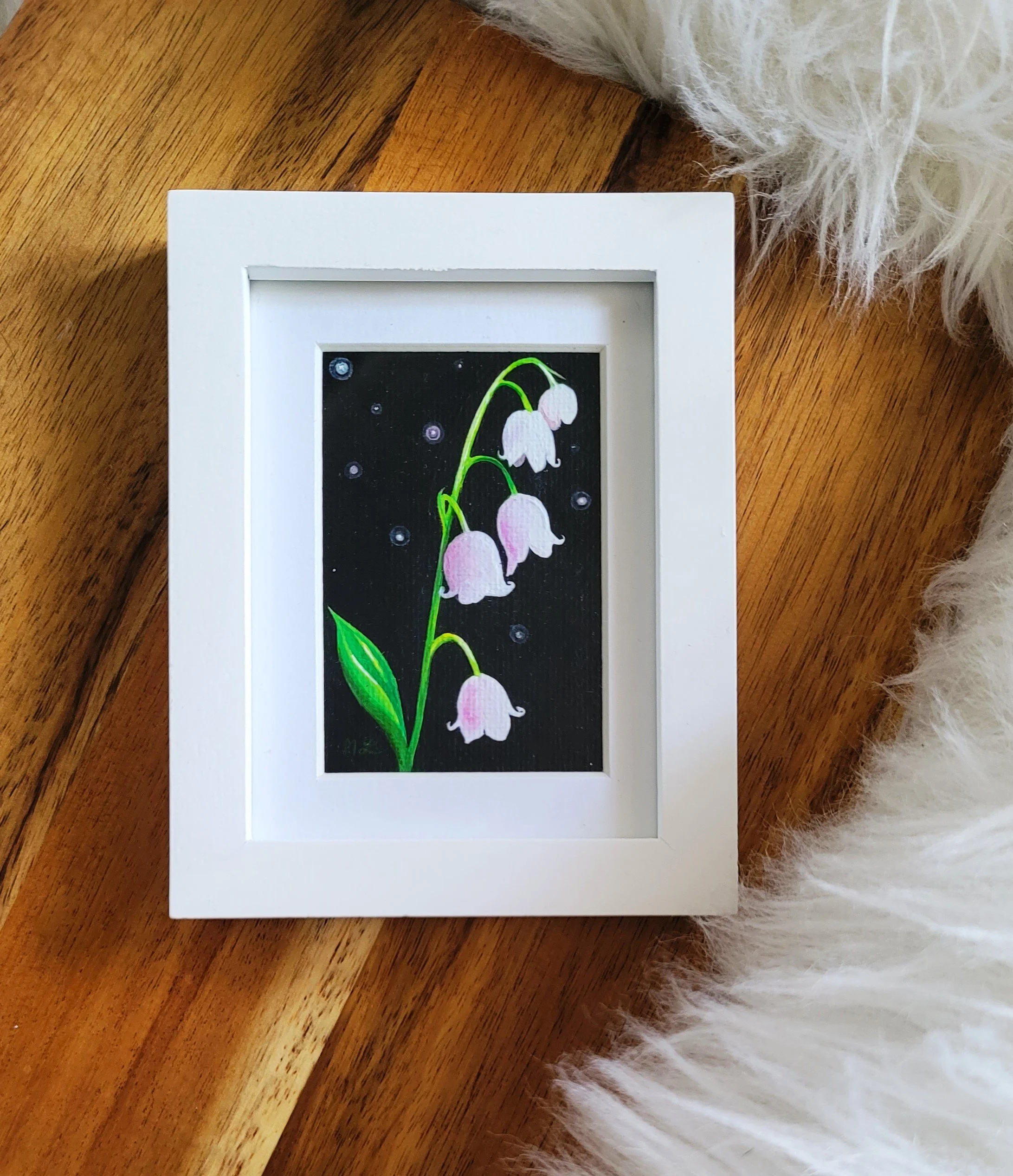 Lily of the Valley Original Framed Acrylic Painting