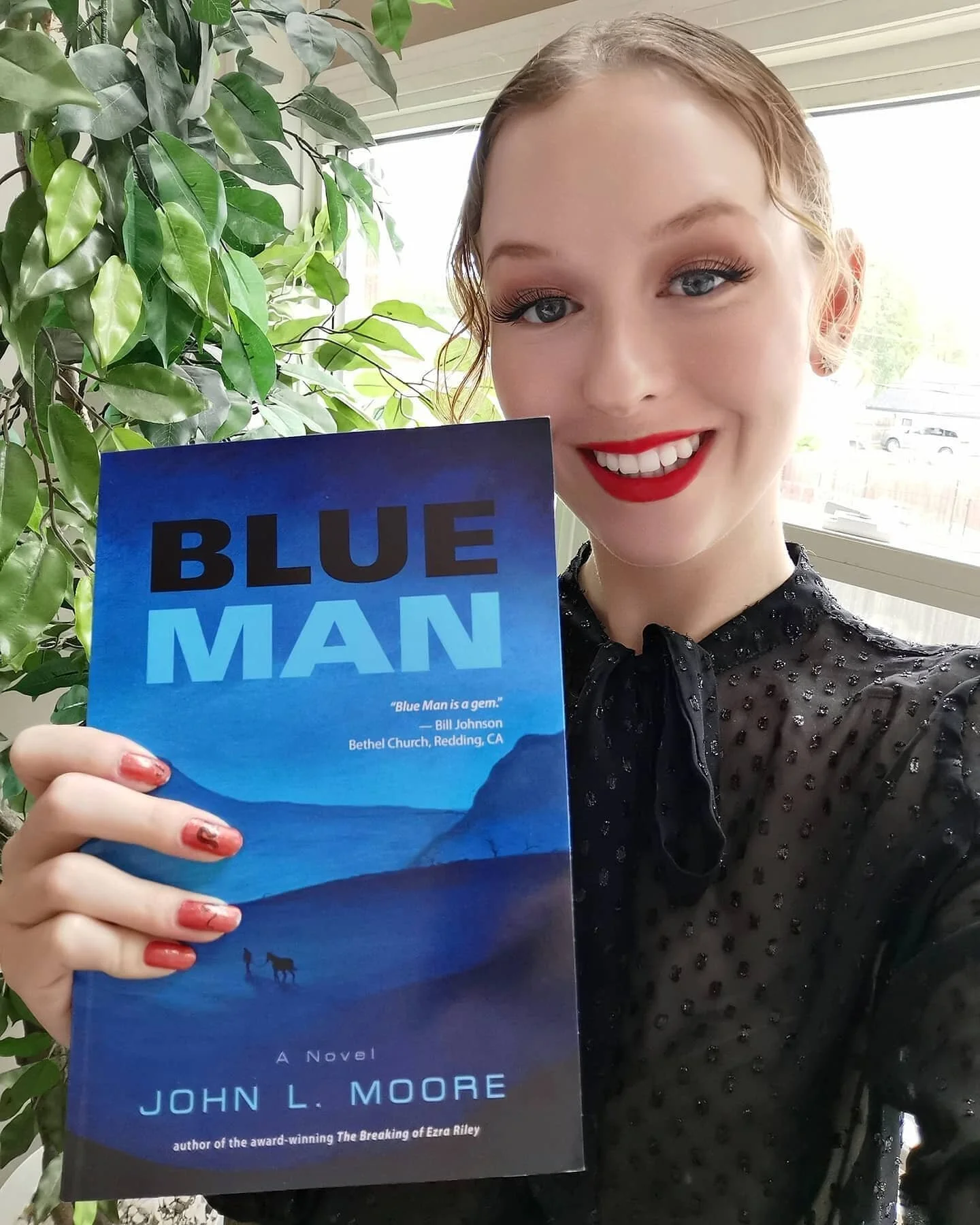 My Acrylic painting "Vast" gracing the cover of BLUE MAN by John L Moore