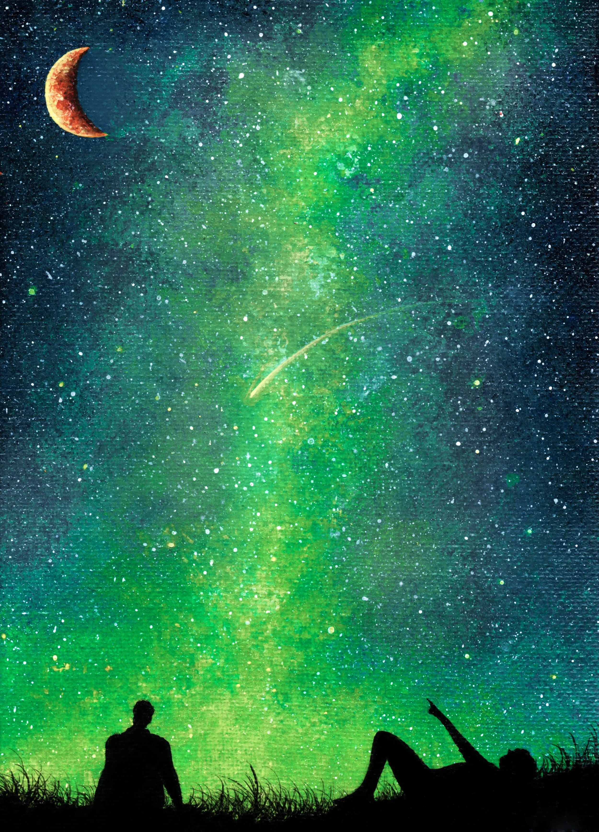 "Emerald Sky", Acrylic, 2021