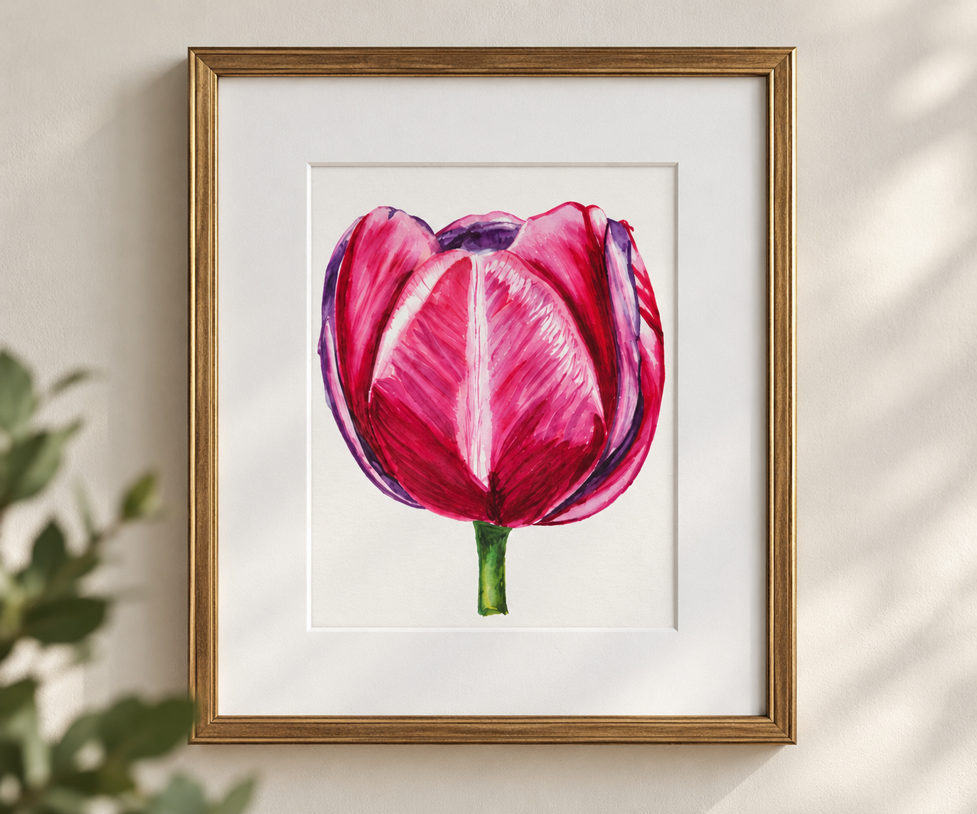 Velvet Bloom | Watercolor Floral | 5x7 Print with 8x10 Mat
