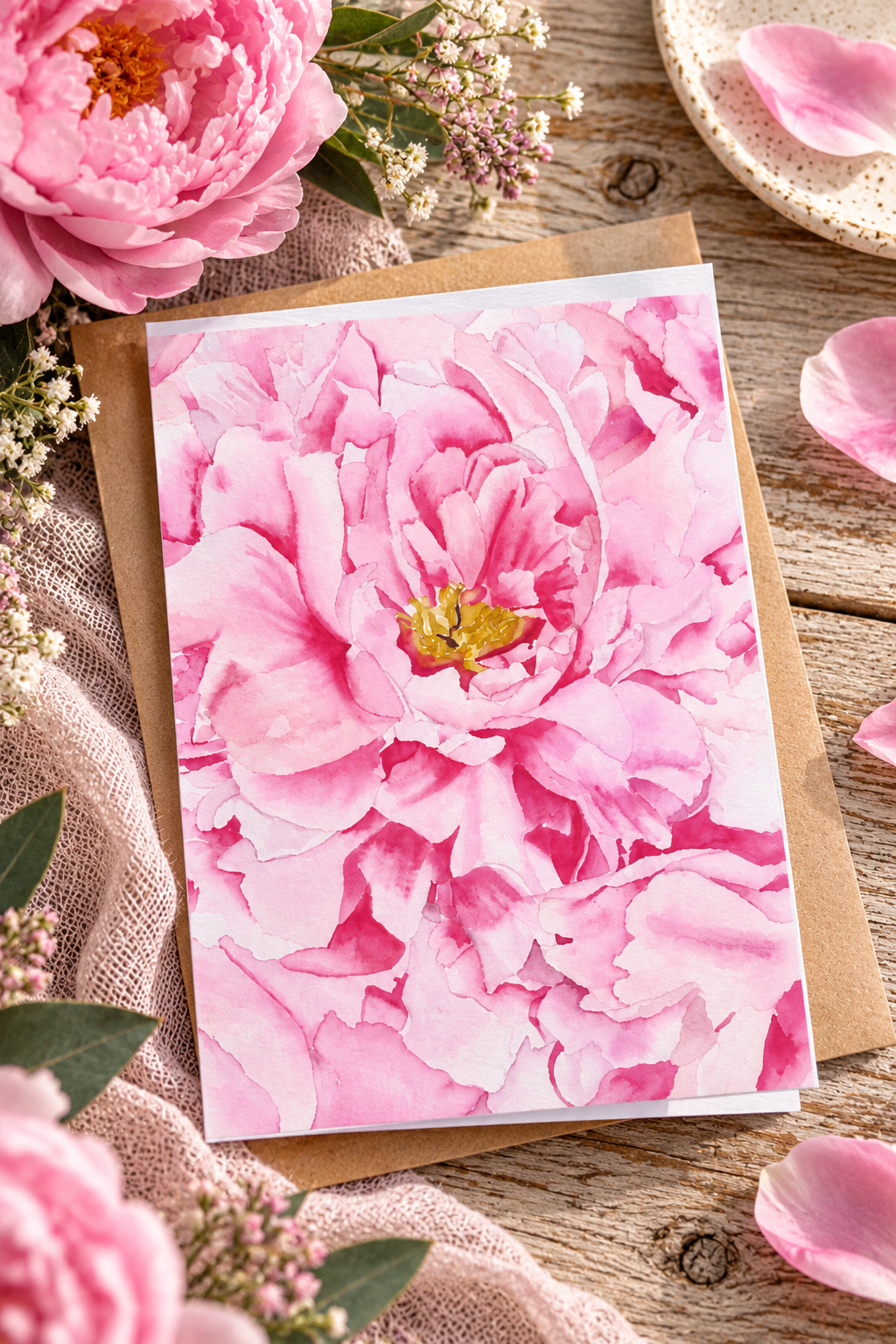 Petals Upon Petals | Watercolor Greeting Card | A2 (4.25" x 5.5")
