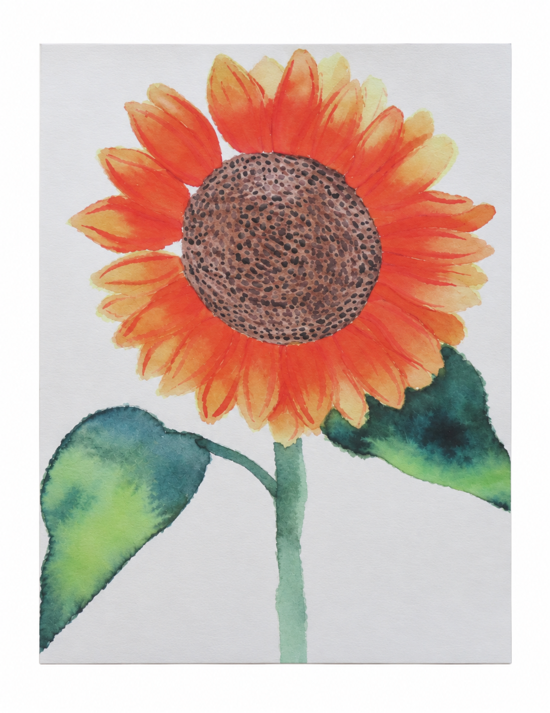 Sunflower Watercolor Greeting Card Print – 5" × 7"