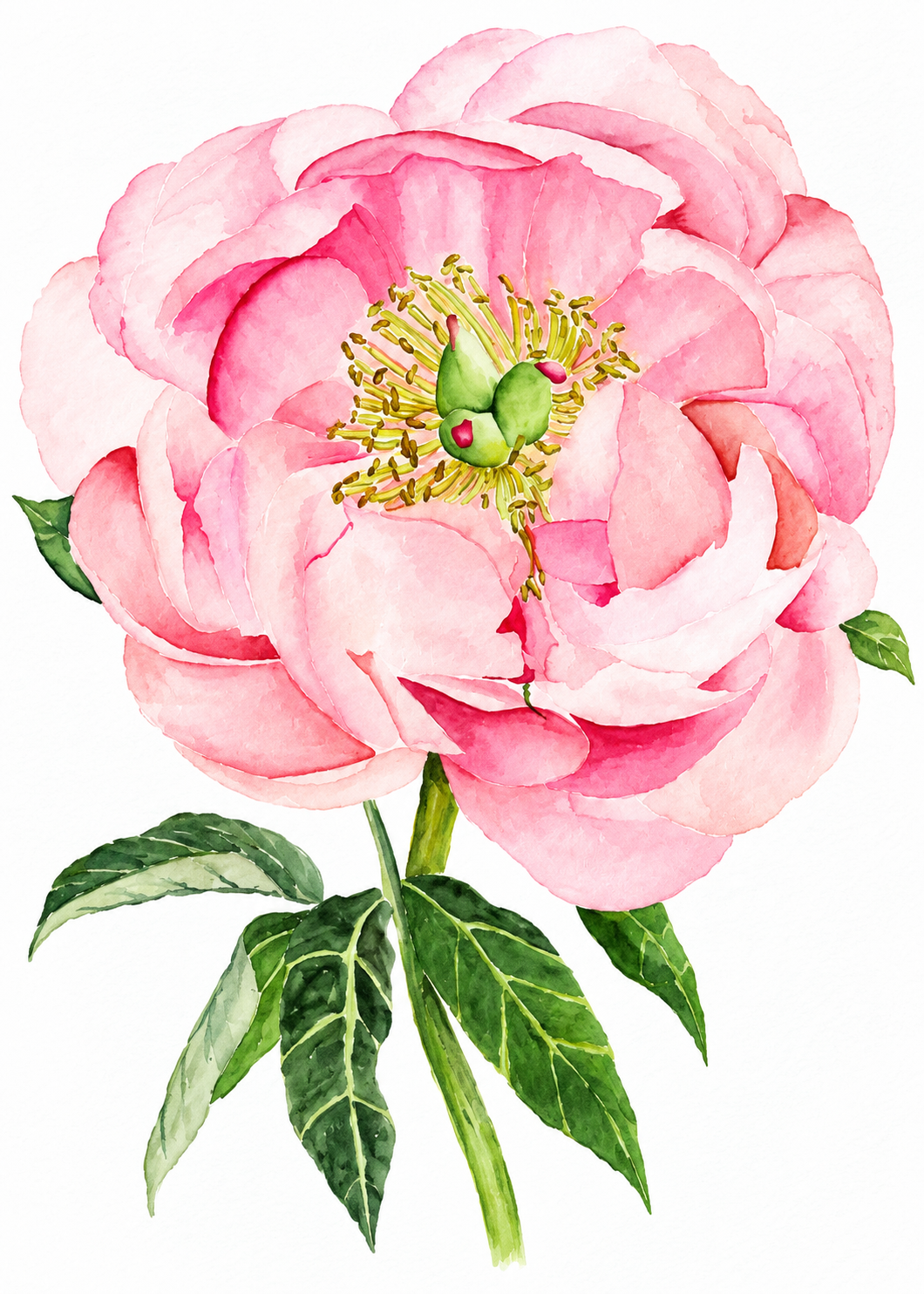 Pretty in Peony | Watercolor Floral Art Print | 5x7