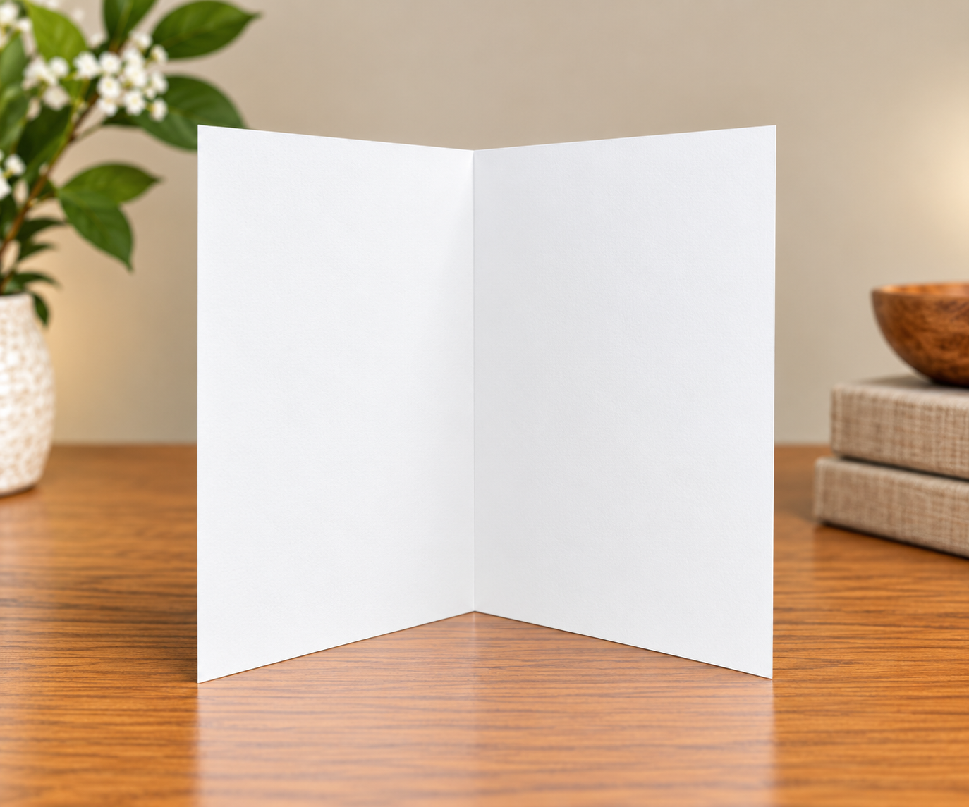 Sun-Kissed Sunflower greeting card opened to show the blank white interior for a personalized handwritten message.