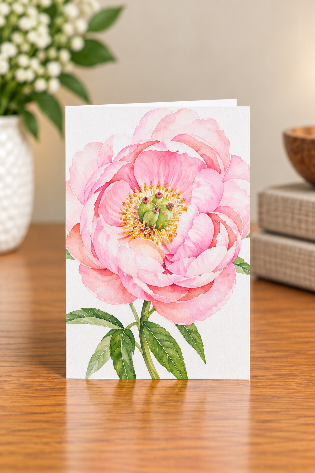 Pretty in Peony | Watercolor Greeting Card | 3.5x5
