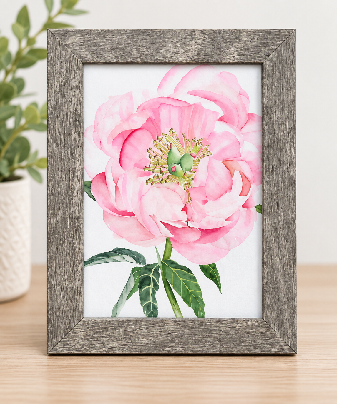 Pretty in Peony | 5x7 Framed Watercolor Art Print