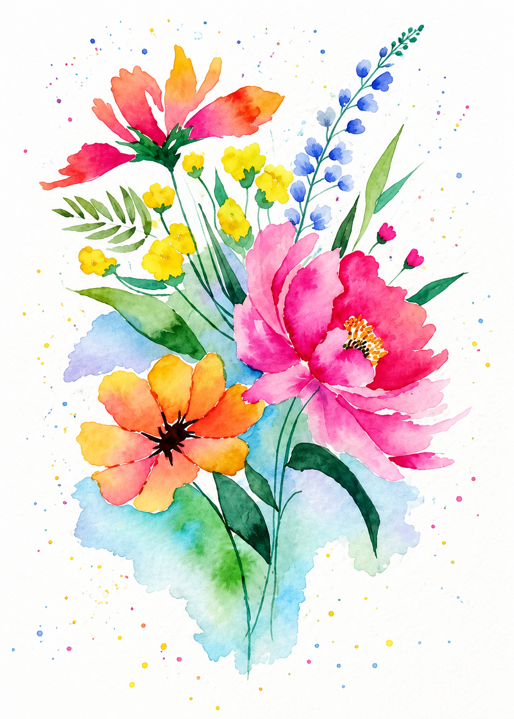 Wildflower Bouquet | 5x7 Watercolor Floral Art Print