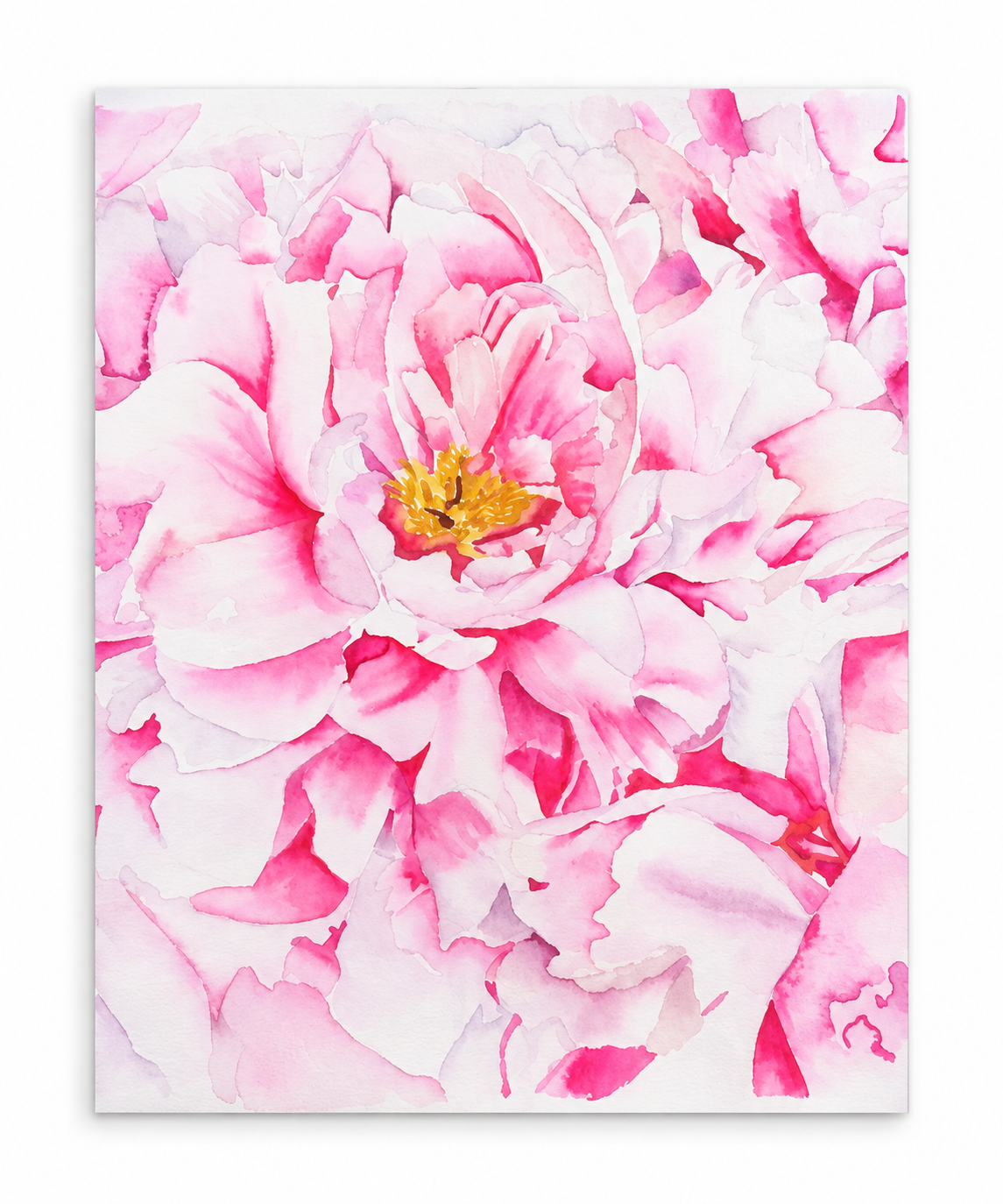 Petals Upon Petals - Watercolor Art Greeting Card, A2 (4.25" x 5.5")