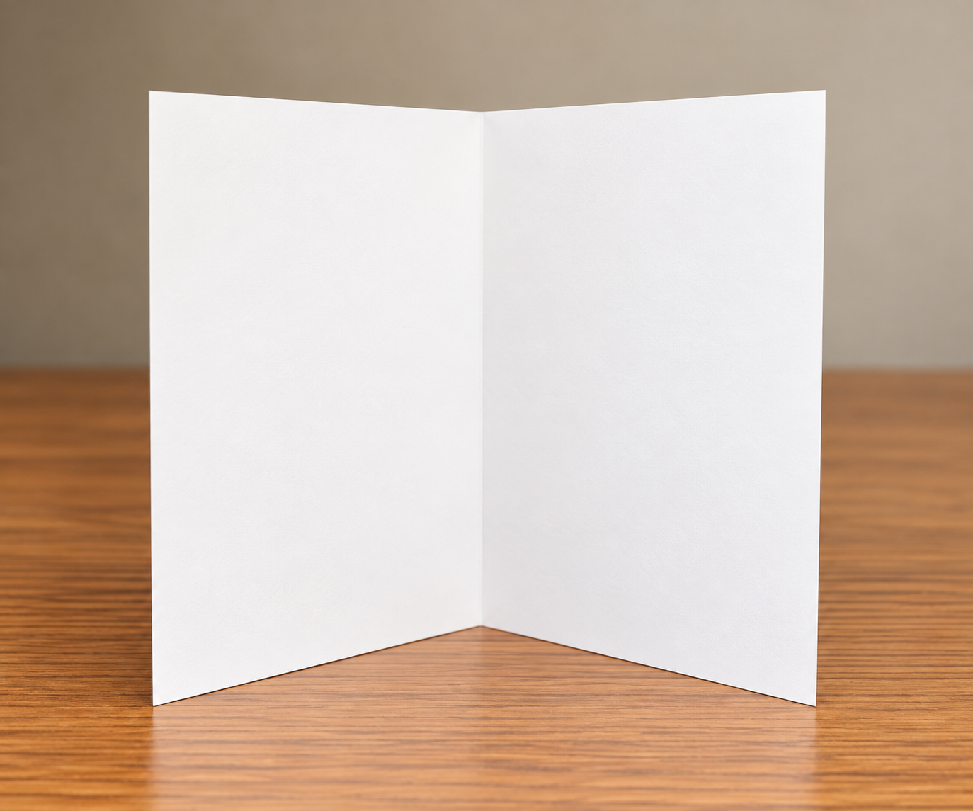 Open Petals Upon Petals 3.5 by 5 inch greeting card showing the blank white interior for a personalized handwritten message.