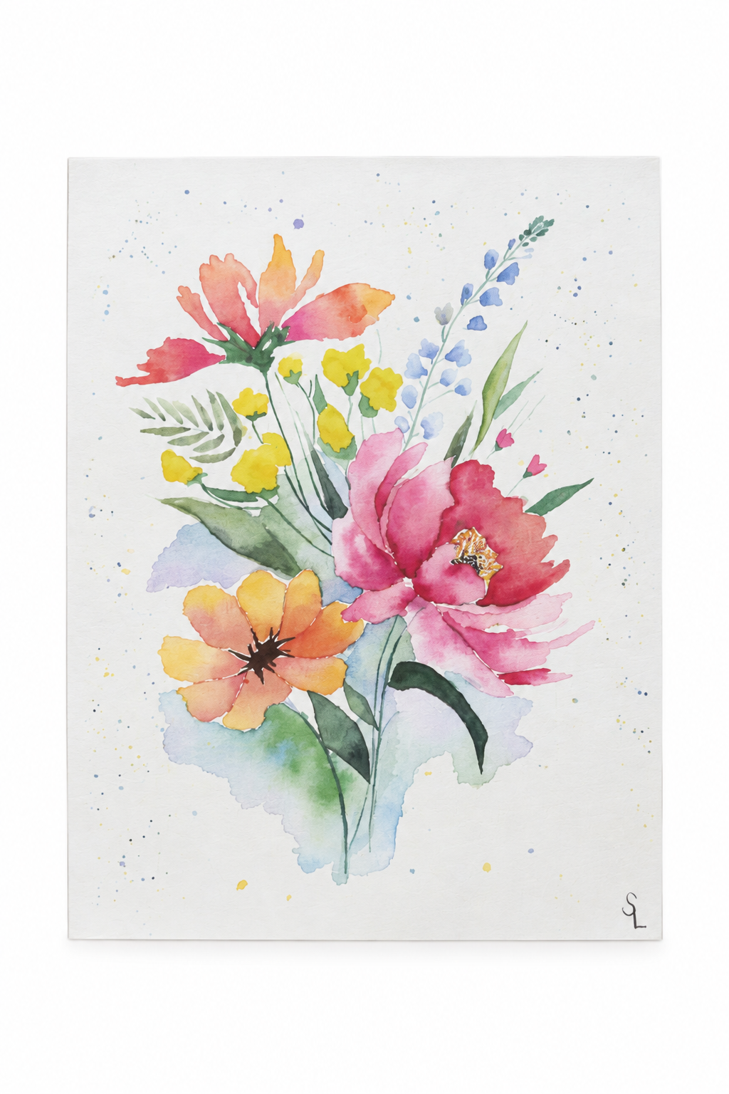 Wildflower Bouquet Floral Watercolor Greeting Card – 5" x 7"