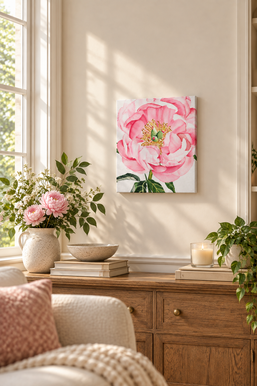 Pretty in Peony | Canvas Print | 11x14