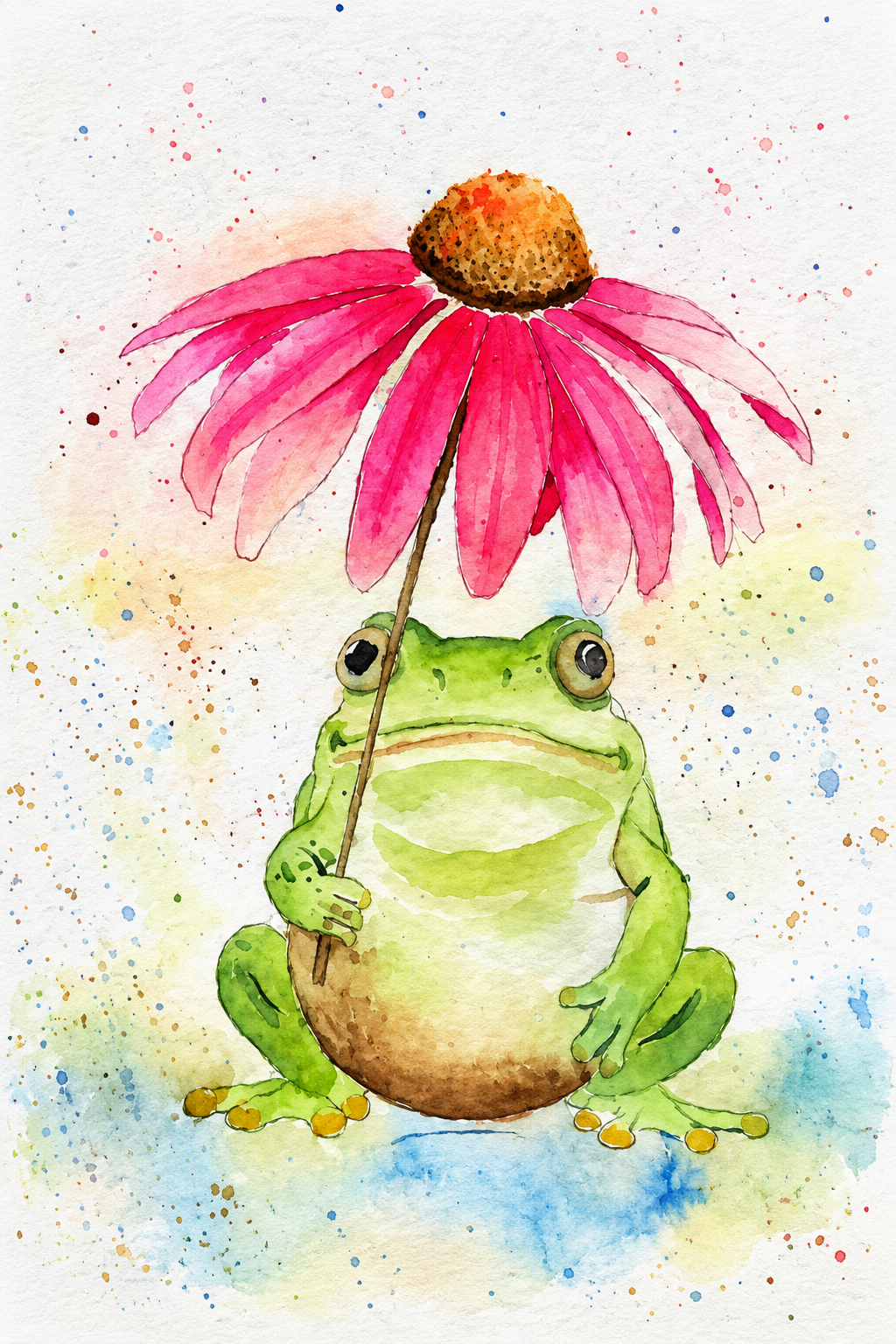 Under the Coneflower | Watercolor Print | 5×7
