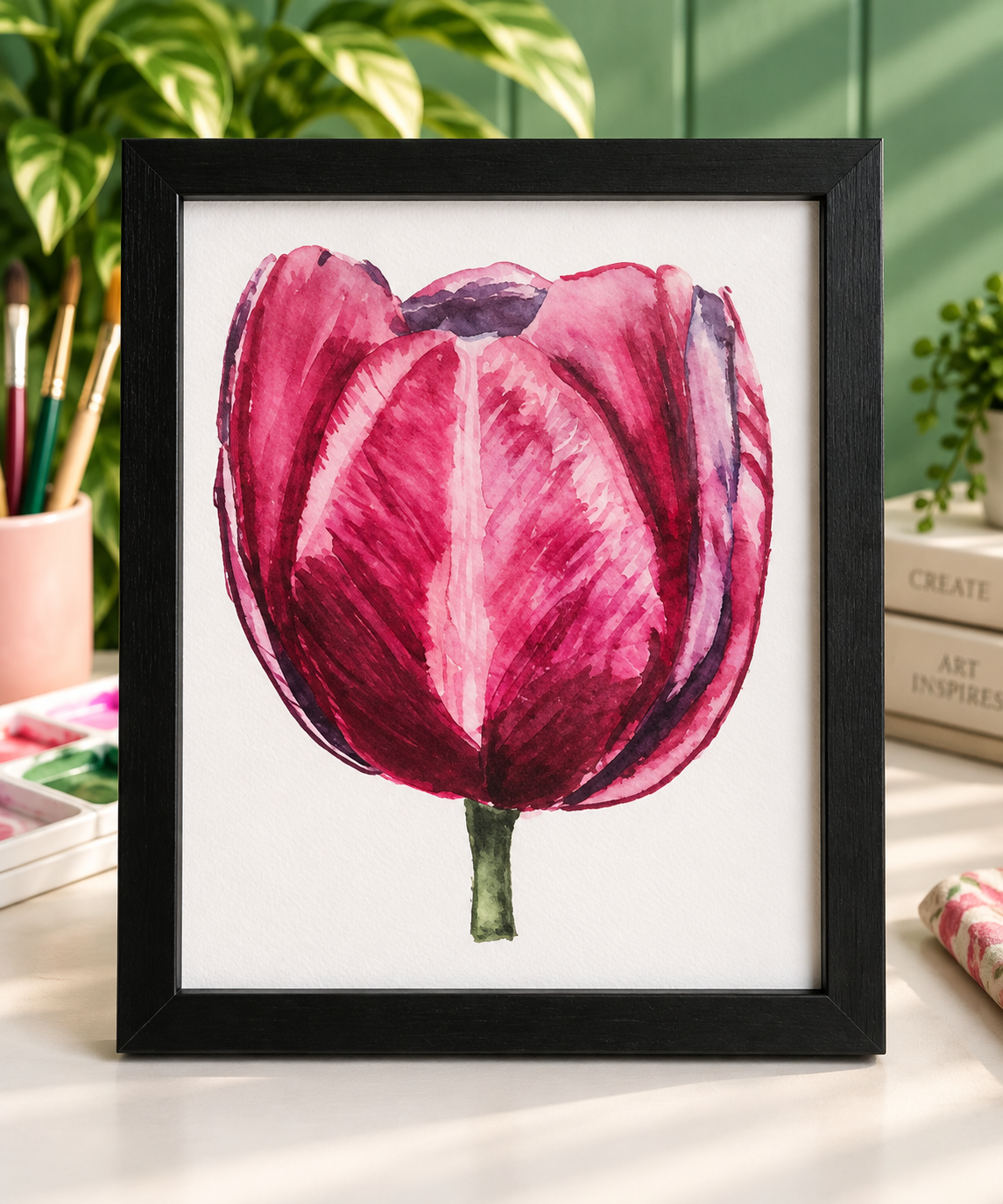 Velvet Bloom | Framed Watercolor Print | 8×10