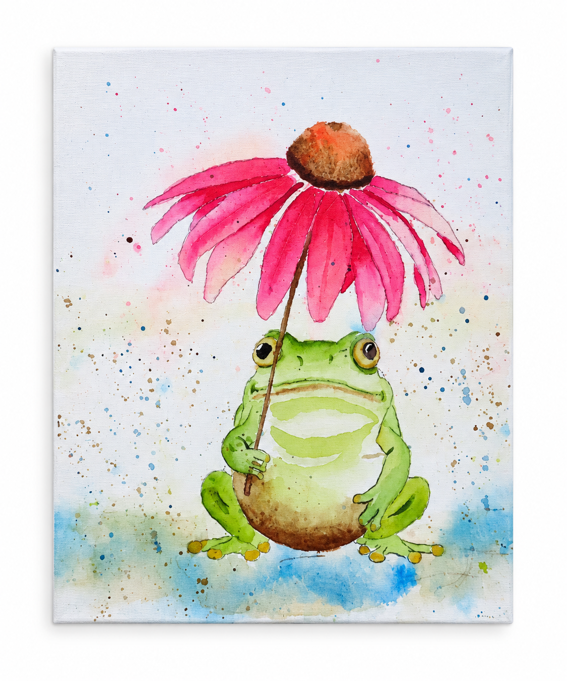Under the Coneflower — Watercolor Painting, 8" × 10"