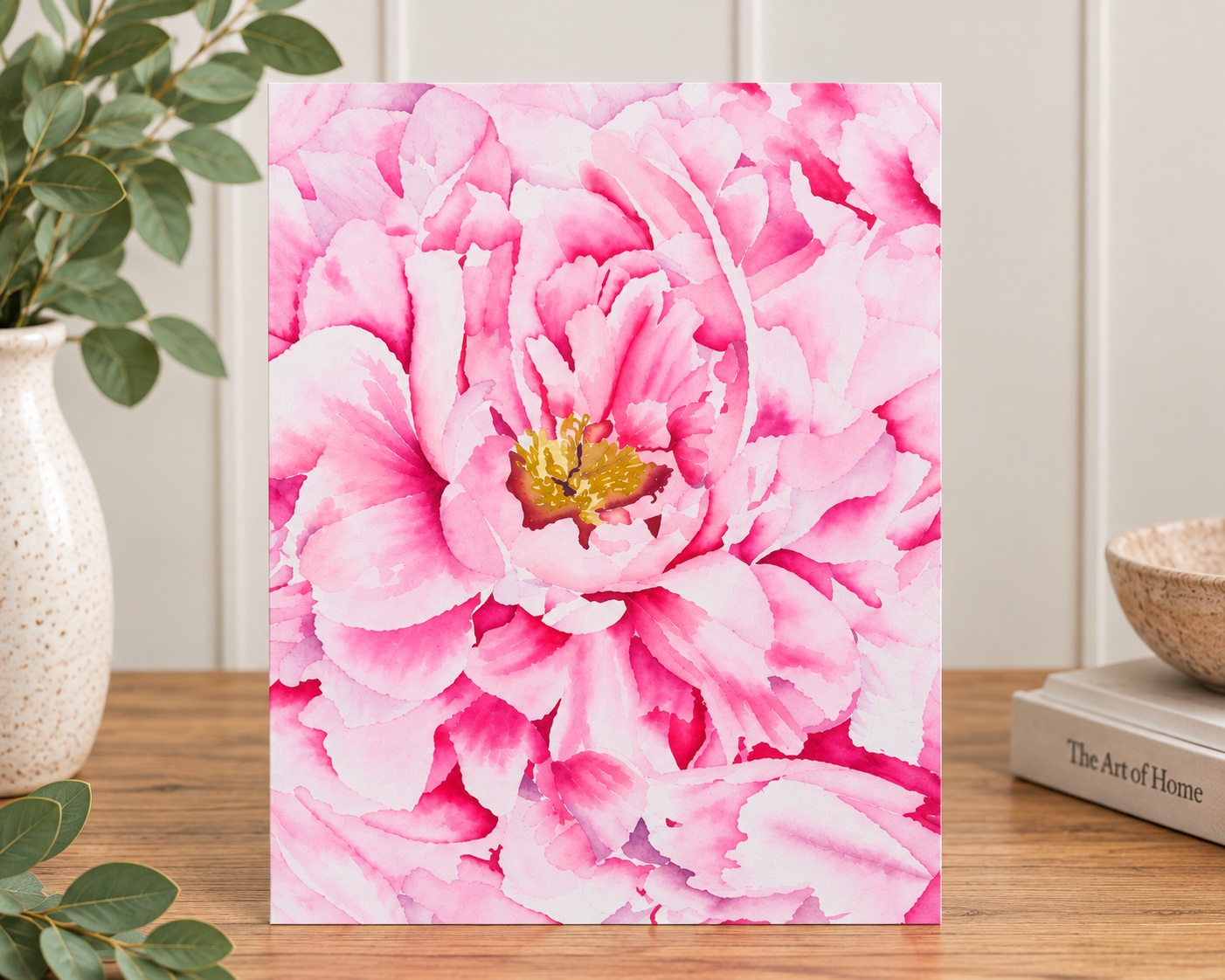 Petals Upon Petals | Pink Peony Watercolor Print | 8x10
