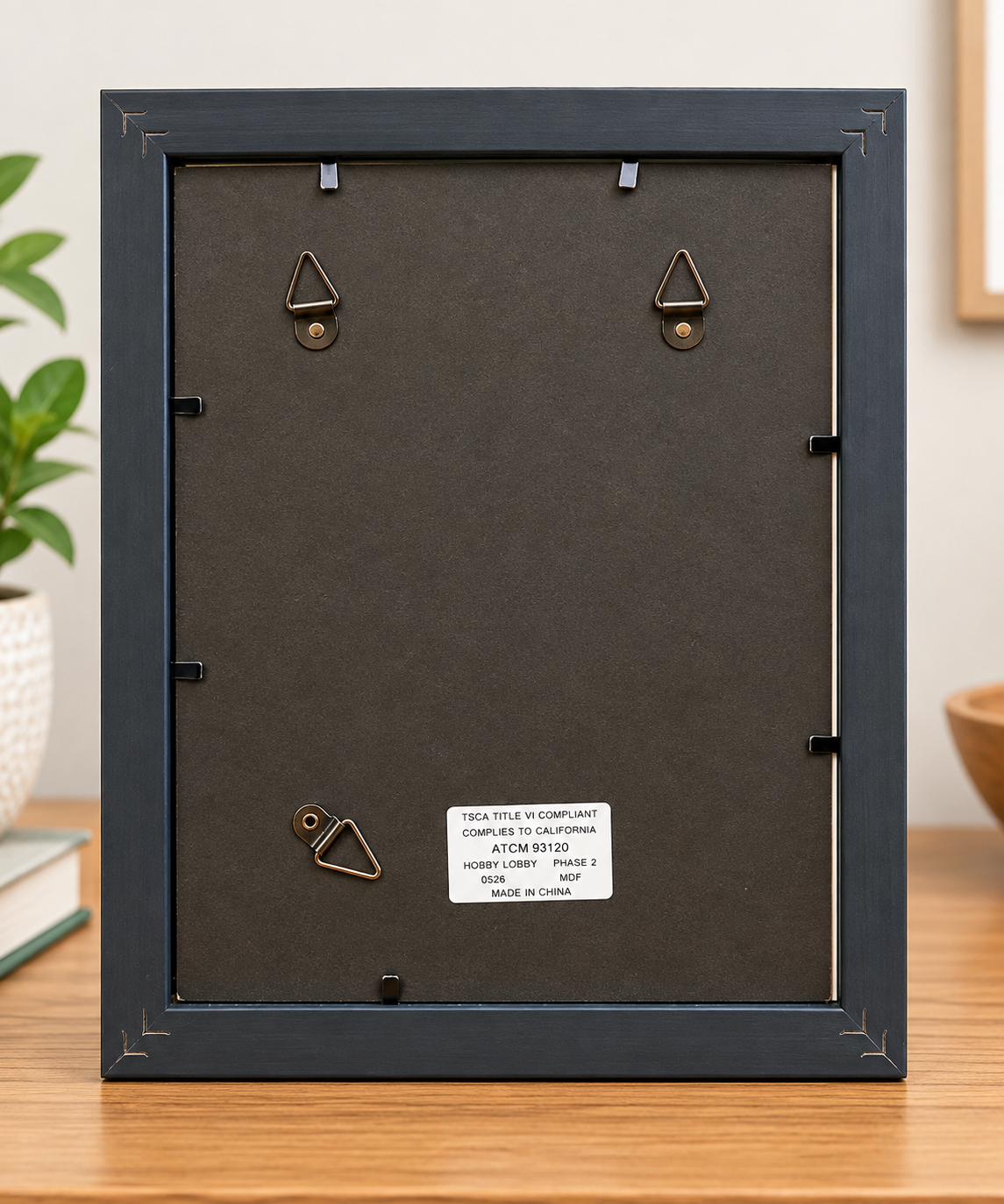 Back view of the 8x10 black frame for Golden Hour showing the frame backing and hanging hardware.