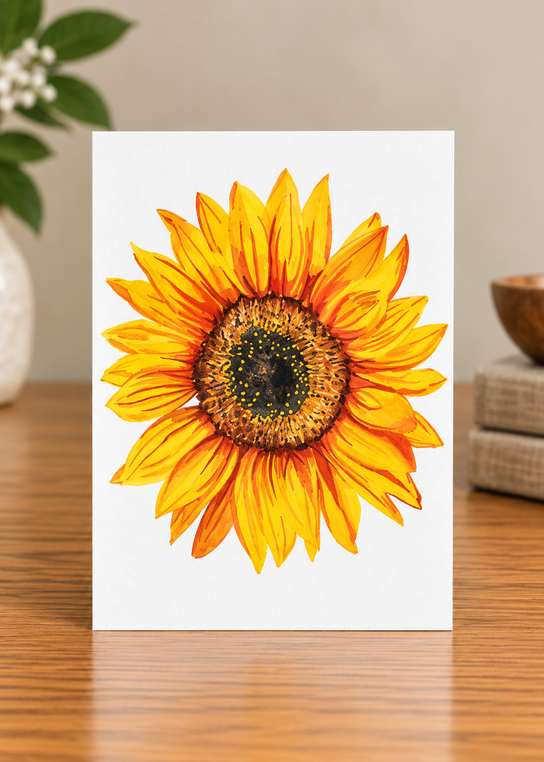 Sun-Kissed Sunflower | Watercolor Note Card | 5x7