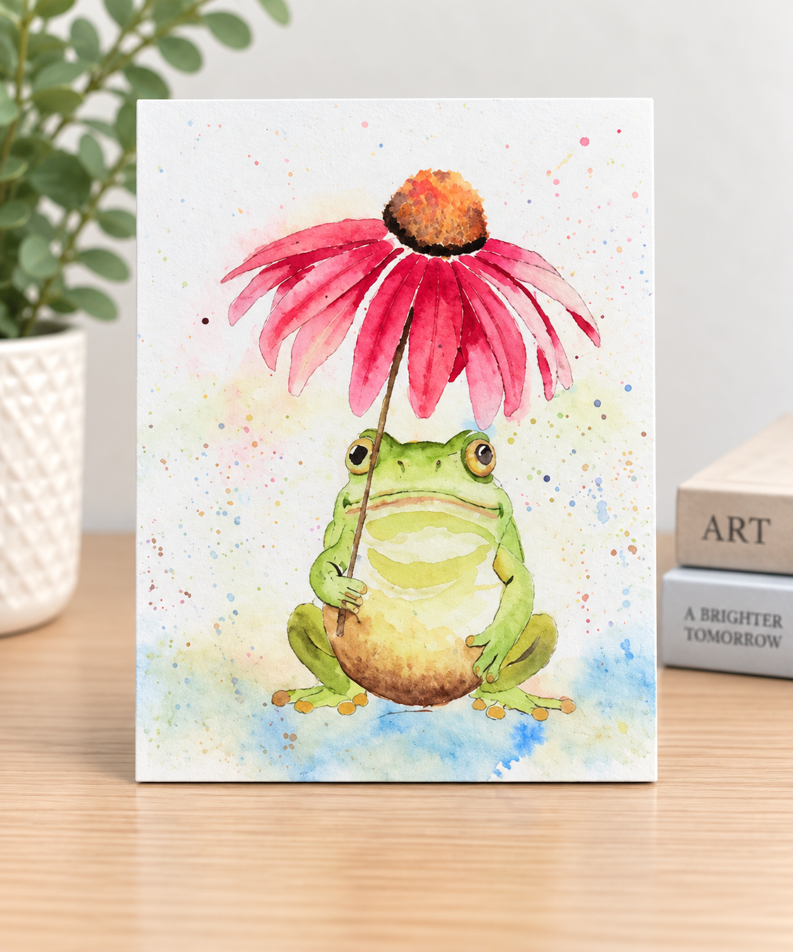 Under the Coneflower | Watercolor Greeting Card Print | 5×7