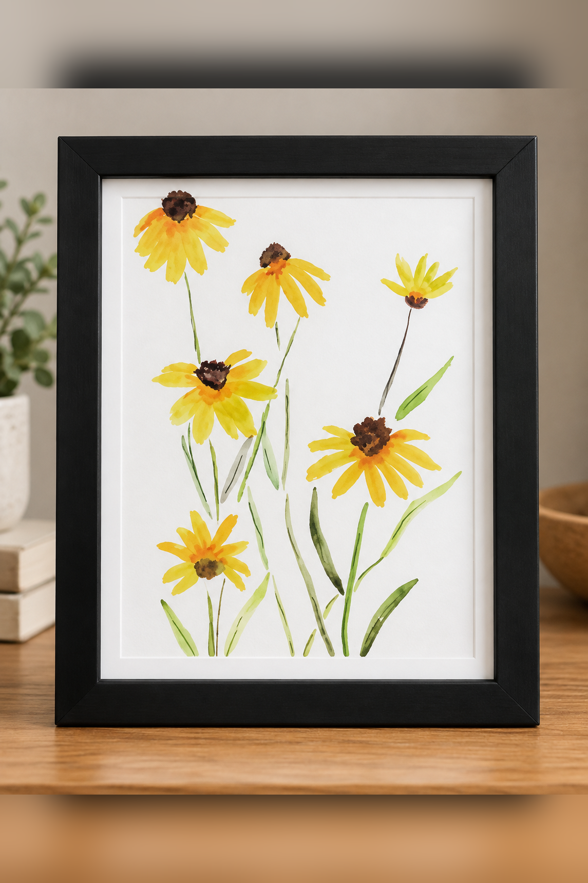 Yellow Wildflowers | Framed Print | 5x7