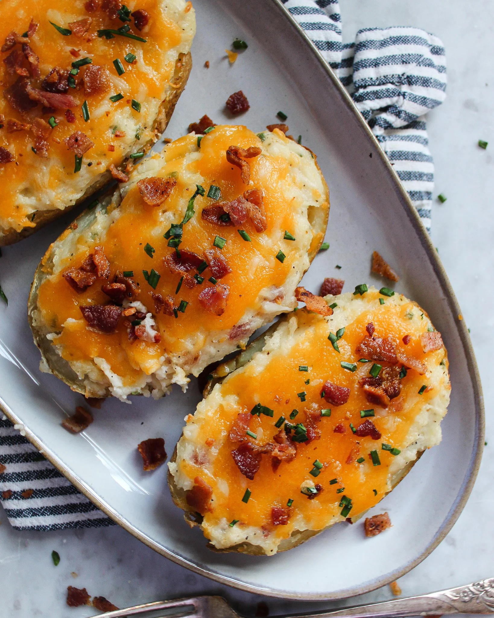 SIMPLE  TWICE BAKED POTATOES