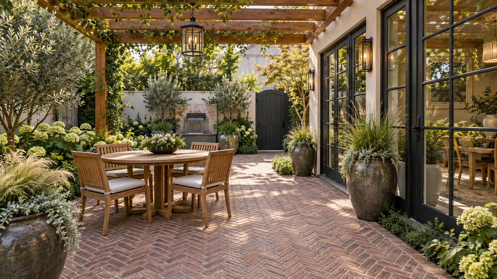Residential exterior property care by RWC featuring a professionally maintained outdoor patio and living space.