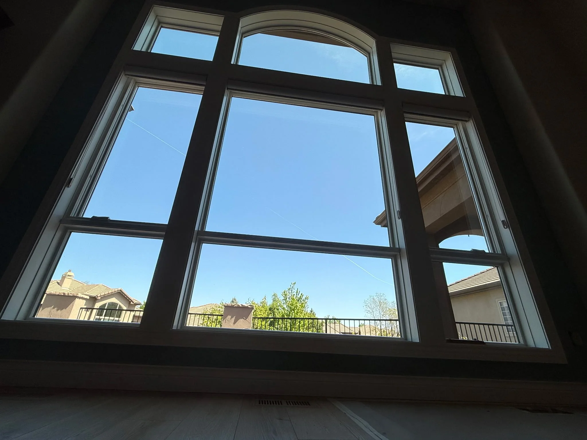Interior window cleaning by RWC featuring professionally cleaned residential windows and glass.