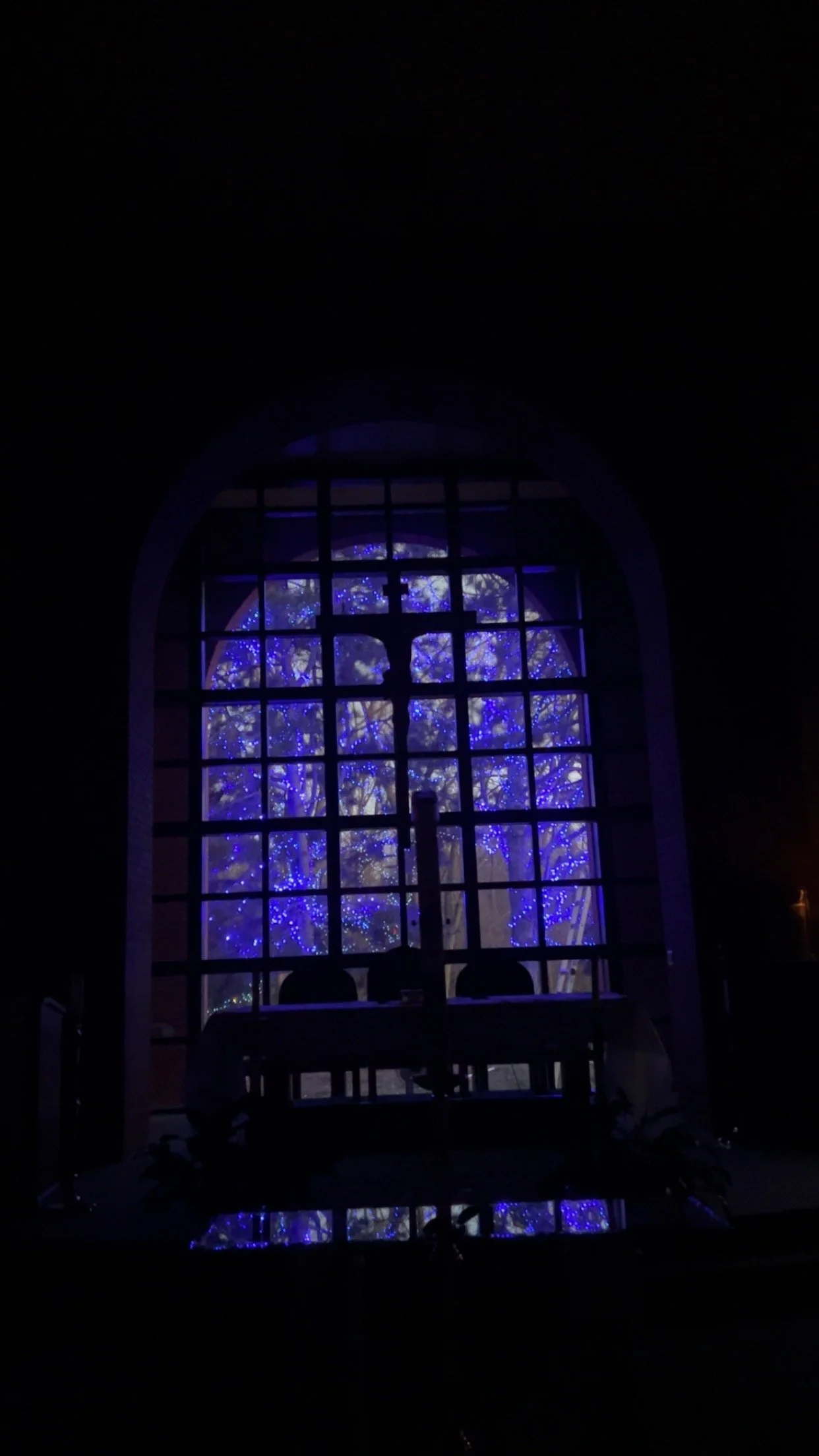 Interior holiday lighting and decorating by Reflect Window Cleaning (RWC) featuring professionally installed Christmas lights and seasonal décor at a church 