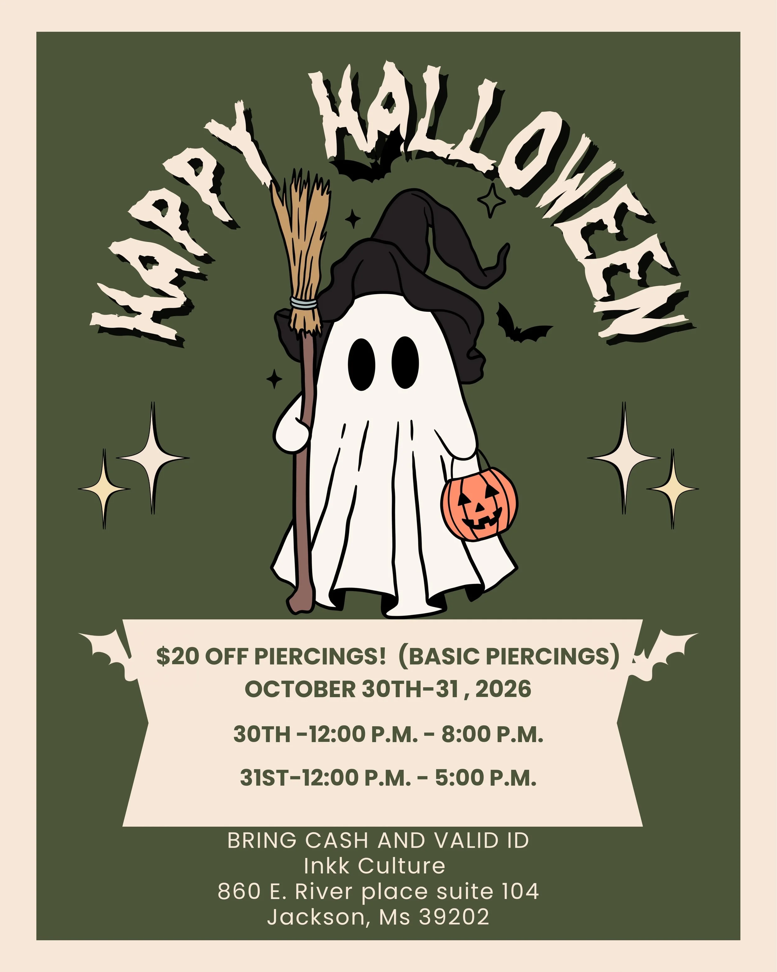 Halloween Piercing - $20 OFF