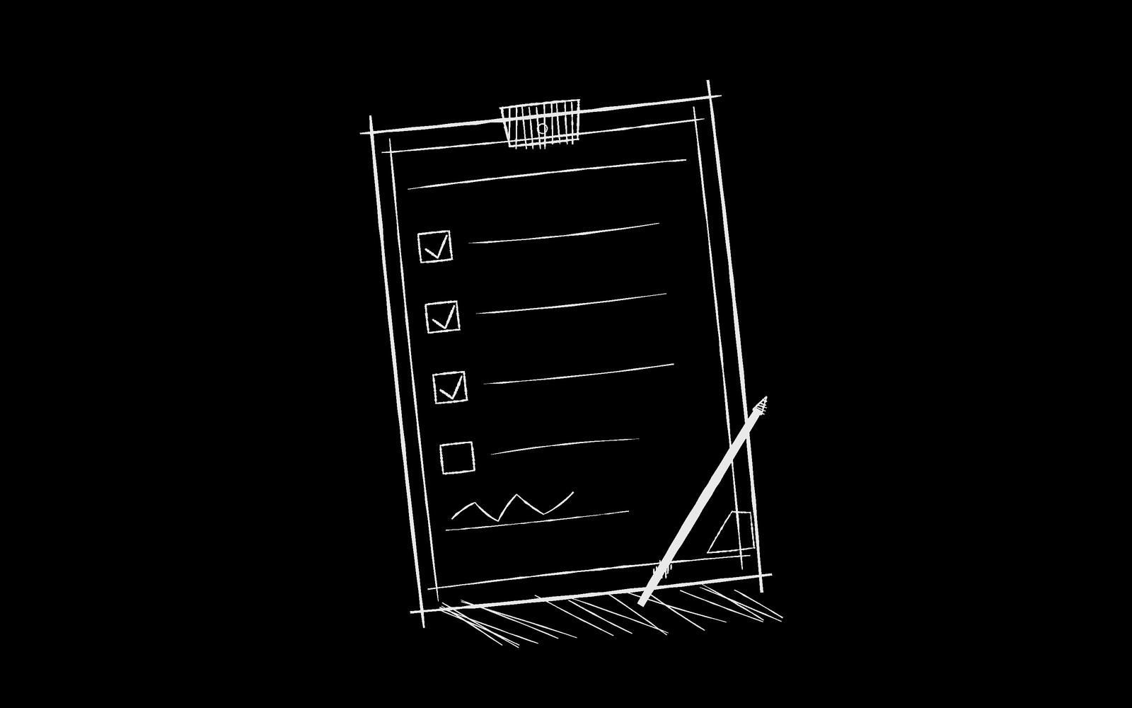 Asphalt paving quote checklist with a pen on a clipboard