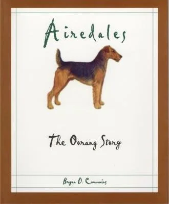 Book cover titled 'Airedales: The Orange Story' with an illustration of an Airedale dog.