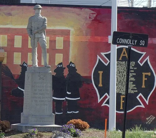 Statue honoring Doughboys in Connolly Square in Lowell Massachusetts