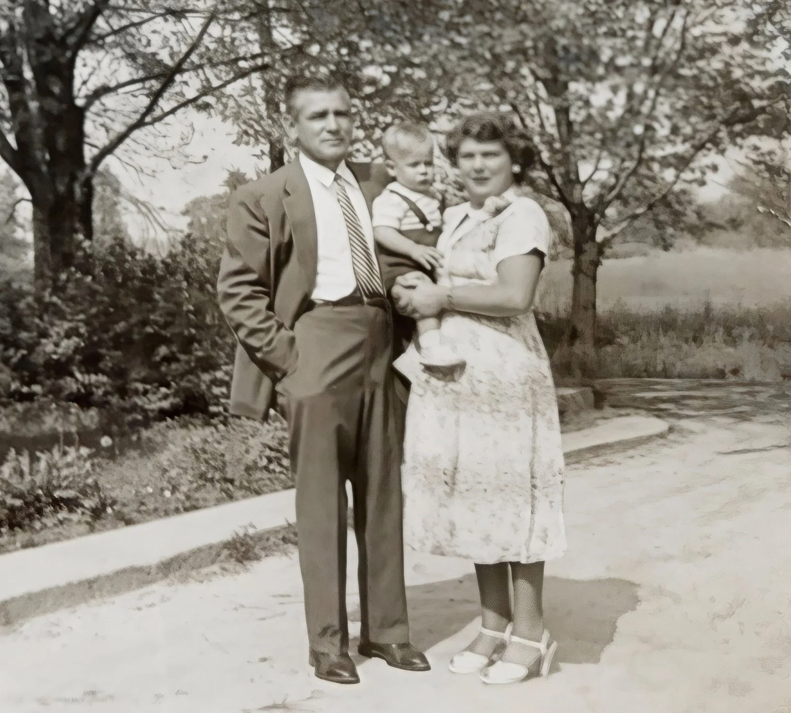 Infant Don with his maternal grandparents, Jacob and Betty Frech.