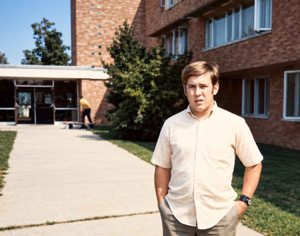 Off to college. Thompson Point, SIU, 1969.